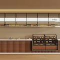 Modern Bar Counter With Wine Bottles Display Cabinets And Wooden Panels