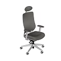 Comfortable Ergonomic Gray Mesh Back Office Chair with Adjustable Armrests and Swivel Base