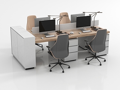 Office desk and chair combination model