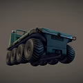 Green Porterba Multi Wheeled Utility Vehicle With Roof Mounted Equipment
