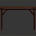 Wooden Pergola Structure With Lattice Top And Supporting Posts For Outdoor Garden Courtyard
