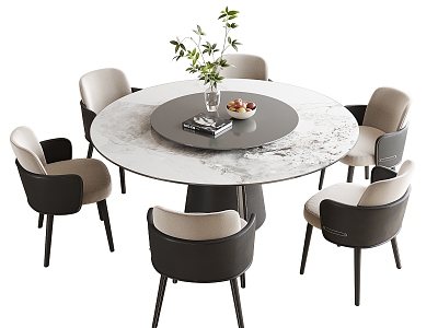 New Chinese Dining Table and Chair Round Dining Table and Chair model