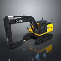 Yellow And Black John Deere Excavator Heavy Duty Construction Machine