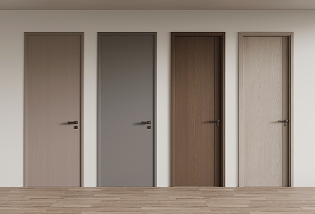 Interior door wooden door single door 3d model