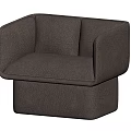 Modern Single Sofa With Textured Fabric Armrests And Sturdy Square Base