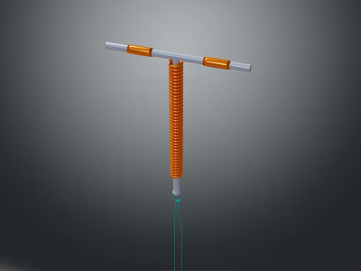 Household Spring Fitness Tool with Orange Coil and Silver Handles for Home Exercise 3d model