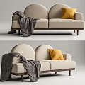 Modern double sofa 3d model