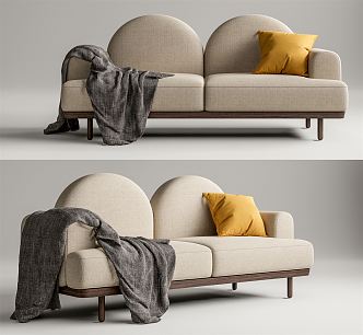 Modern double sofa 3d model