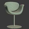 Modern Leisure Chair With Curved Backrest Round Base And Multiple Colors