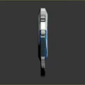 Futuristic Blue Sword Weapon With Glowing Core Metallic Shine And Reflective Surface