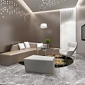 Modern Conference Room With Sofa Chair Coffee Table Floor Lamp And Wall Decorations