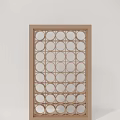 Decorative Wooden Screen for Interior Decor with Circular Cutouts and Symmetric Pattern 3d model