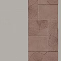 Modern Textured Accent Wall With Brown Fan Shaped Patterns And Beige Panels 3d model