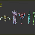 Crossbow Mechanical Crossbow Shift Bow and Arrow Shoot Far Equipment Weapons High-tech Crossbow 3d model