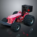 Pink Monster Truck With Large Black Tires Black Cab And Red Accents