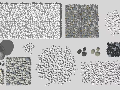 Stone and Wood Various Natural Material Types for Decorative Design Projects 3d model