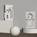Cream wind plaster wall lamp embedded wall lamp 3d model