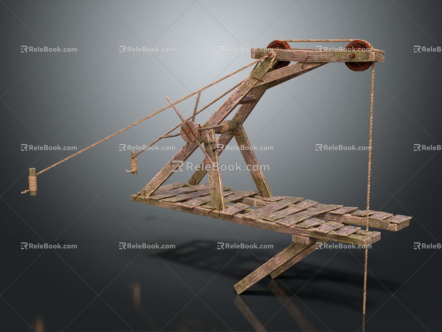 Modern handling machine pulley old wooden pulley wooden pulley 3d model