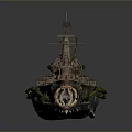 Decorative Water Vehicle Featuring Dragon Head Design And Intricate Wooden Details