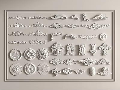 European-style carved 3d model