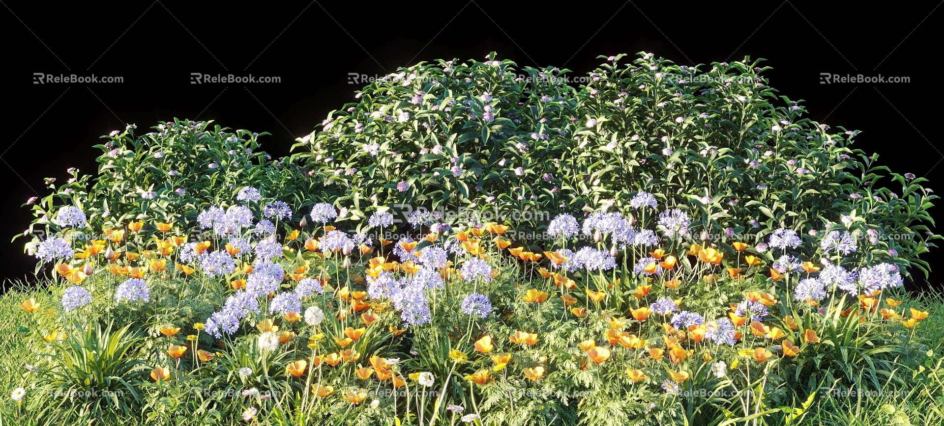 Flowers and Plants Combination Landscape Shrubs Shrubs Plant Combination Natural Landscape 3d model