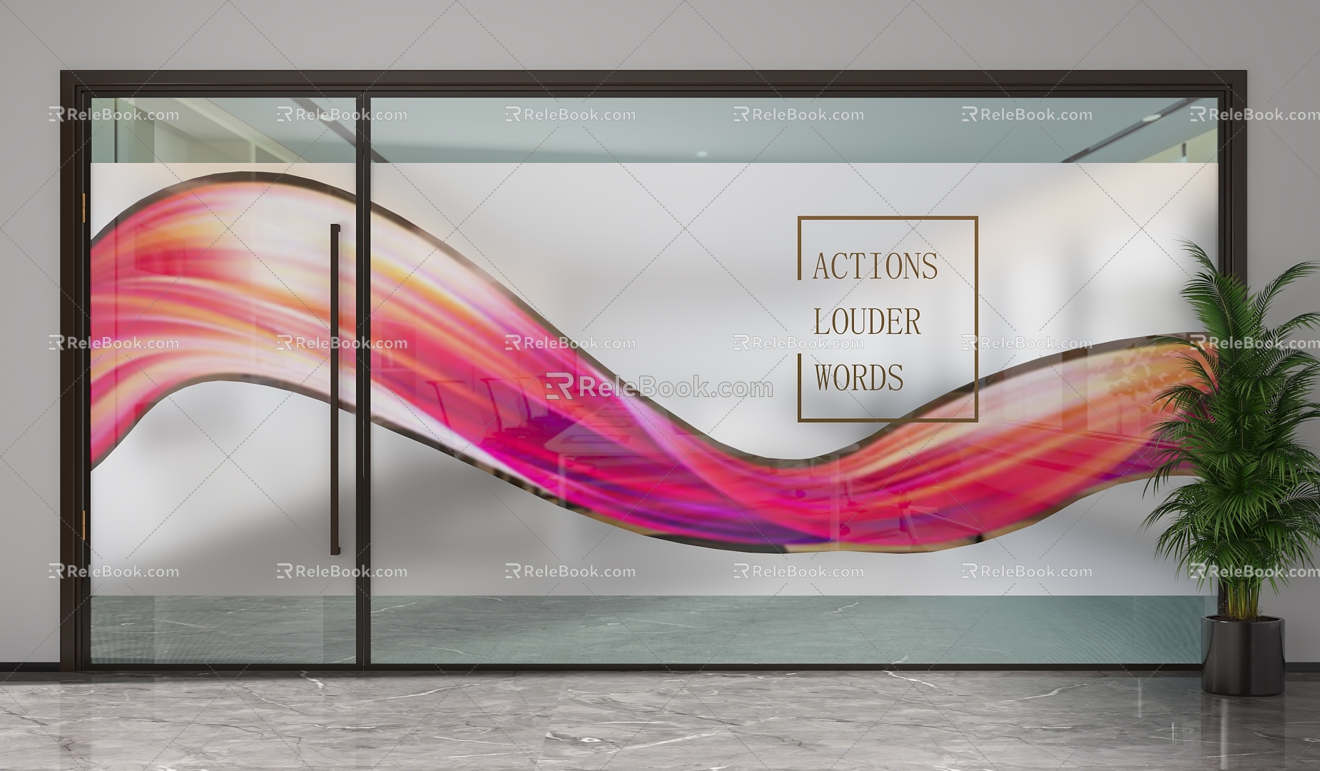 Glass partition 3d model