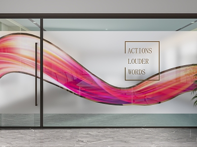 Glass partition 3d model