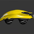Futuristic Yellow Astronaut Helmet With Modern Aerodynamic Structure For Space Missions