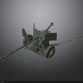 Vintage Military Vehicle Equipped With Artillery Gun Wheel And Support Bracket