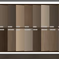 Background Wall Wooden Panel Samples With Various Colors And Textures Displayed On Shelves