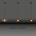 Elegant Medieval Droplight Set With Three Hanging Lamps And Classic Design Features 3d model