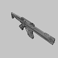 Futuristic Rifle With Sleek Black Metallic Design Glowing Red Accents Ergonomic Grip And Magazine