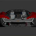 Red and Gray Sleek Futuristic Supercar With Transparent Roof And Blue Wheels
