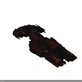 Large Red And Black Cosmic Spaceship With Complex Interstellar Structure 3d model
