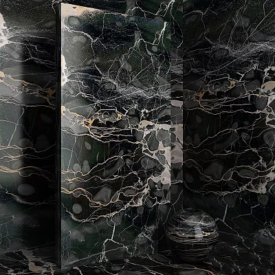 Luxurious Black Marble Texture With Natural Veins And Intricate Patterns 3d model