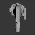 Silver Metallic Rifle With Long Barrel On Shiny Reflective Dark Background 3d model