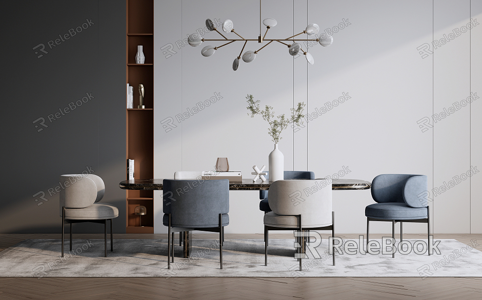 Modern Dining Table and Chair Combination model