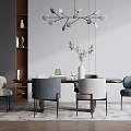 Modern Dining Table and Chair Combination 3d model