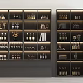 Modern Wine Cabinet Design With Shelves For Wine Bottles Glasses And Decorations