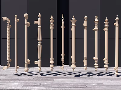 Various Elegant Door Handles With Different Classic And Modern Design Styles 3d model