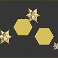 Golden Hanging Lanterns as Commercial Business Equipment with Purple Shades and Star Decorations