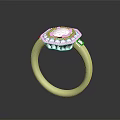 Elegant Gold Ring With Diamond Center Stone And Small Diamond Accents