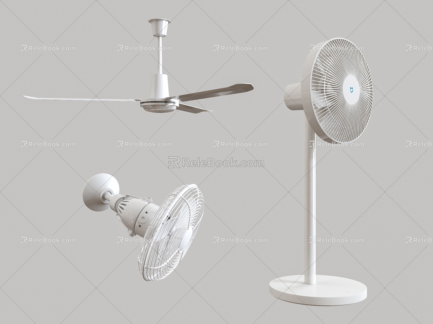 Ceiling fan Shaking head fan Wall-mounted rotating fan Floor fan School classroom fan Household fan 3d model