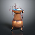 Copper Distillation Equipment With Pipes Valves Lid And Support Legs