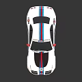 White Race Car With Red And Blue Stripes Number 22 Monaco Logo Shiny Finish
