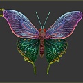 Modern Butterfly Colored Butterfly Tabby Butterfly Leaf Butterfly 3d model