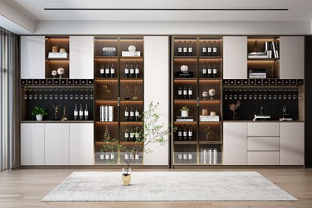 Modern Wine Cabinet Wine Cabinet Combination 3d model