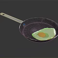 Stainless Steel Frying Pan With Fried Egg For Daily Cooking Use