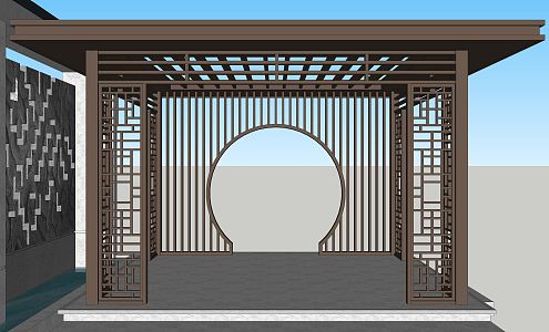 New Chinese Pavilion Landscape Pavilion 3d model