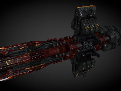 Detailed Interstellar Spaceship Design With Armored Hulls And Futuristic Engine Modules 3d model